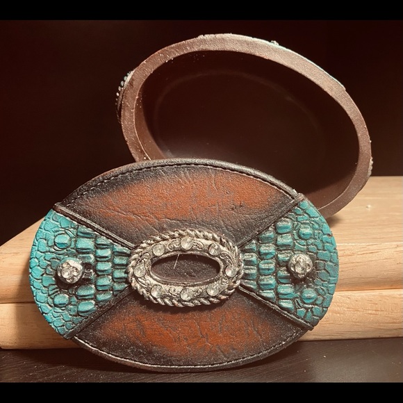 BLUE W/TURQUOISE RING BOX S - Picture 2 of 4